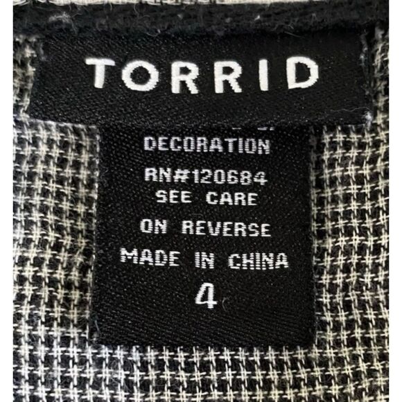 Torrid Black Check Plaid Buttons Women's 4X  Lined Shirt 100% cotton - Picture 9 of 10